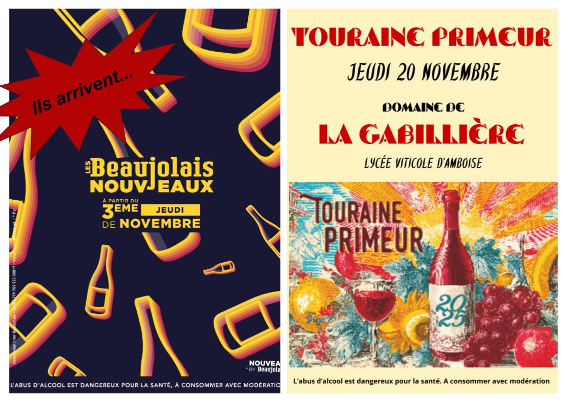 Beaujolais nouveau et Touraine primeur